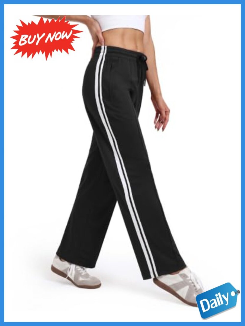 Women's Track Pants Sweatpants Wide Leg Zip Pockets 28-34 Inseam